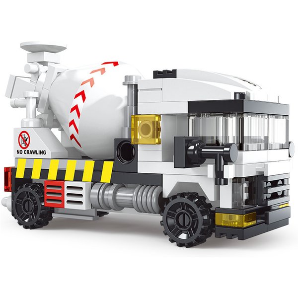 NEW Heavy Engineering Cement Mixer Fire Engine Mini Loader Truck Police Car Classic Model Building Blocks Sets Bricks Toy City