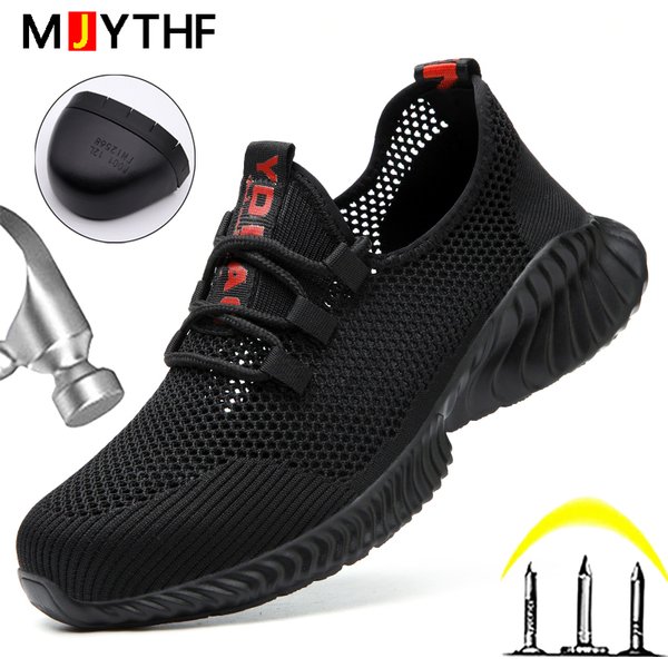 Atmungsaktive Herren-Arbeitsschuhe, Sommer-Sicherheitsschuhe, leichte Schutz-Sneaker, Sicherheitsschuhe mit Stahlkappe, pannensichere Herrenstiefel