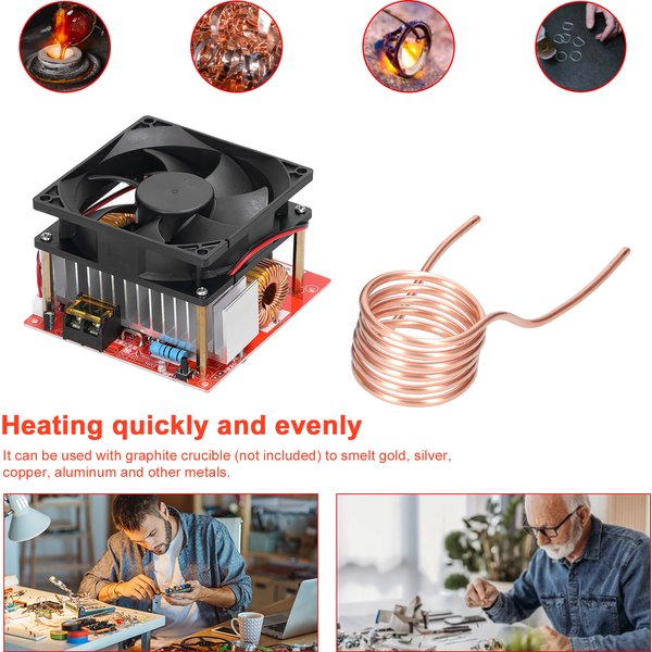 1000w zvs Induktion sheiz platinen modul Niederspannung heizungs spule Flyback-Treiber heizung mit Kupfer rohr zum Härten von DIY-Teilen
