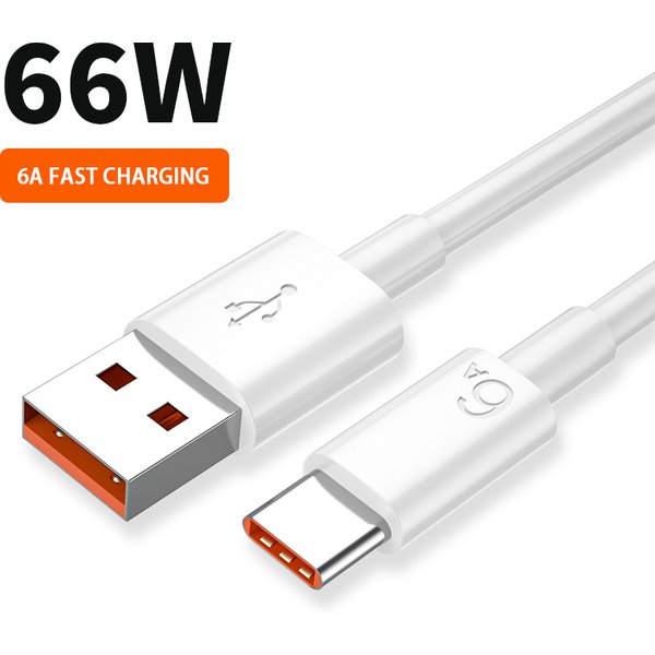 6A 66W 33W Charger 1M USB C Cable Fast Charging Data Cable for Xiaomi Samsung Realme Huawei Mobile Phone Usb Type C Charge Cable