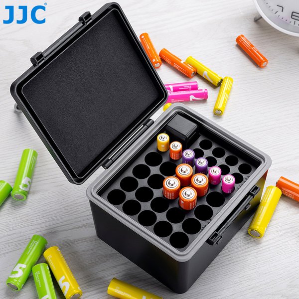 JJC – boîtier de batterie multi-fentes pour piles 18650/AA/AAA, boîtier étanche 18650, boîte de rangement, support de conteneur avec testeur AA AAA