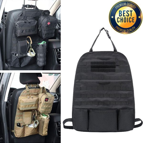 Organisateur de dossier de siège de voiture tactique Molle, sac de rangement universel pour siège de voiture, housse de siège de chasse autonome, accessoires