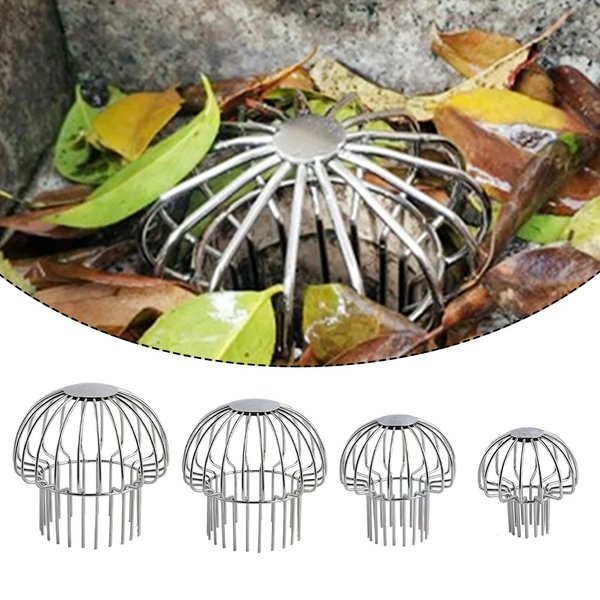 Dachrinnen-Laubschutznetz, 304 Edelstahl-Anti-Verstopfungs-Sieb für schnellen Abfluss, Dachrinnen-Fallrohr-Schmutzfilter für Balkon, Garten, Pool