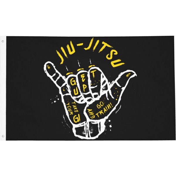 Gesture Jiu-Jitsu Go Train 2 Brazilian Jiu Jitsu BJJ Funny Flag Indoor Outdoor Banner Polyester Decoration 60x90 90x150cm Flags