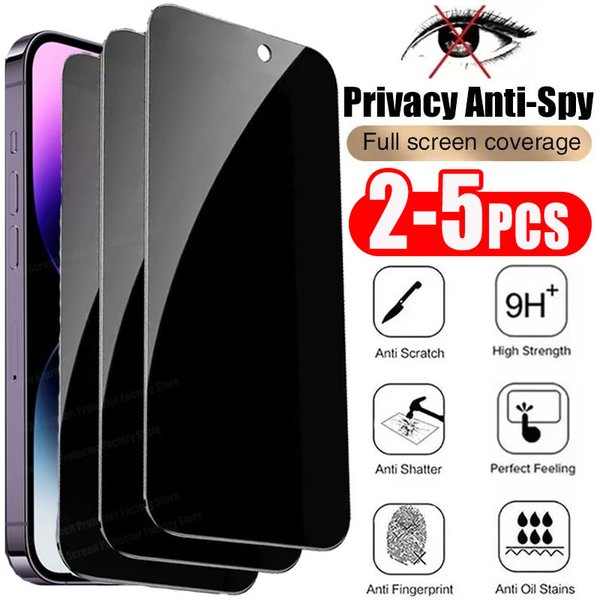 2-5pcs Full Cover Anti-Spy Screen Protector For iPhone 11 12 13 PRO MAX Privacy Glass For iPhone 14 Pro 8 Plus XS Max XR Tempere