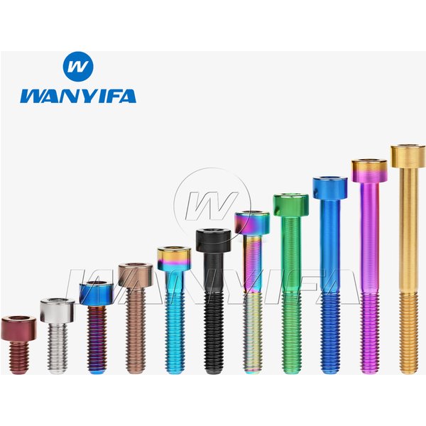 Wanyifa Titanium Ti Bolts M6 x 10 15 16 18 20 25 30 35 40 45 50 55 60 65mm Screw for Bicycle Headset Brake