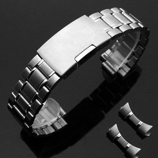 No Gaps Stainless Steel Watch Band 20mm 22mm Universal Replacement Strap Women Men Wristband with Tool Curved End Accessories