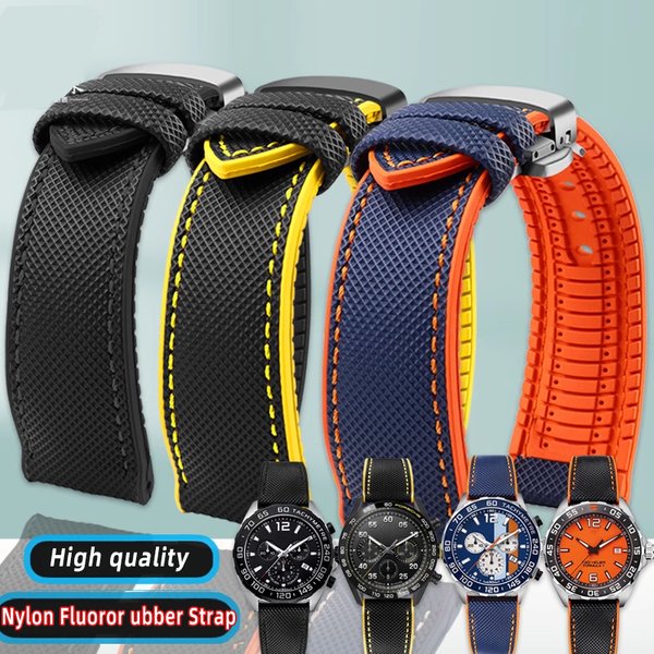 Canvas-Nylon-Kautschukarmband, 20 mm, 22 mm, 24 wasserdichtes Armband für Breitling Omega IWC Citizen TUDOR Hamilton Uhr Herrenzubehör