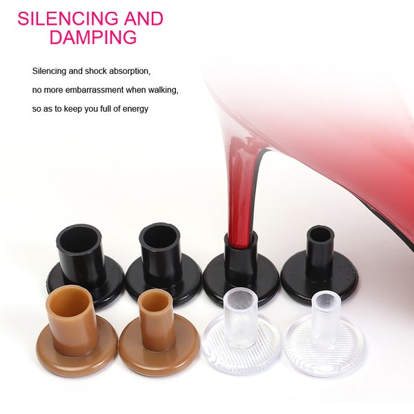Protecteurs de talons hauts scintillants bouchons de talons clairs bouchons de réparation de talons couvre pour femmes chaussures silencieux accessoires de chaussures antidérapants 2PC