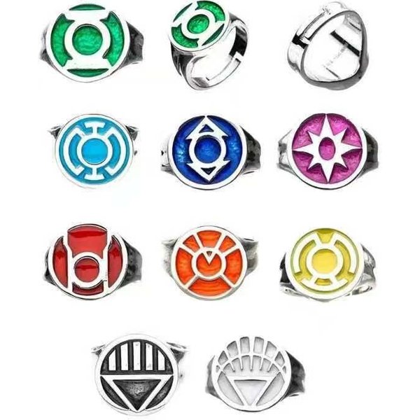Green Lantern DC, Harold Jordan, Corps de la Lanterne Rouge, bague de la Lanterne Bleue, accessoire de cosplay, accessoire de mode tendance, accessoire de film, article de collection, cadeau.