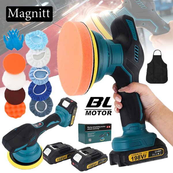 Akku-betriebene elektrische Autopoliermaschine mit 8 Gängen, digitaler Anzeige, einstellbarer Wachs- und Polierfunktion, elektrische Poliermaschine, Autopolier-Werkzeug, kompatibel mit Makita