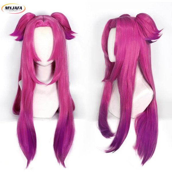 LOL Heartsteel Alune Cosplay Perücke Farbverlauf Lange Zwei Clip Pferdeschwänze Hitzebeständige Synthetische Haar Anime Cosplay Perücken + Perückenkappe
