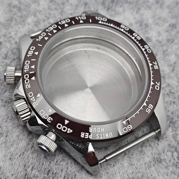 Boîtier de montre avec verre saphir pour homme, acier inoxydable, lunette en céramique, accessoires de montre, mouvement à quartz, VK63