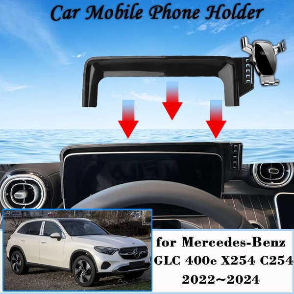 Support de téléphone portable pour Mercedes-Benz, clip d'aération, support d'escalier cellulaire, support de gravité, accessoires de voiture, GLC 400e, X254, C254, 2022 ~ 2024