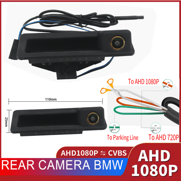 AHD1080P CVBS AHD 720P poignée de coffre de voiture caméra de recul caméra HD pour BMW E60 E61 E70 E71 E72 E82 E88 E84 E90 E91 E92 E93 X1 X5