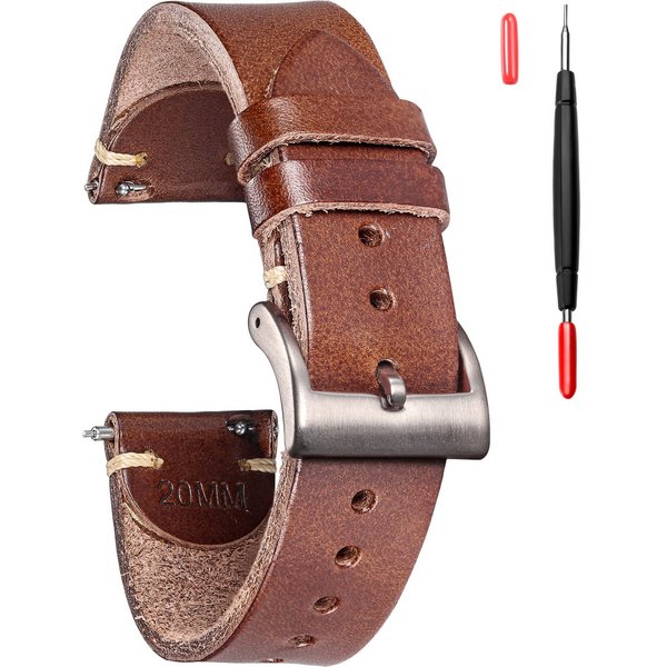 HEMSUT Leder Uhr Bands für Männer Italienische Buttero Gemacht Handgemachte Uhr Strap Quick Release Vintage Ersatz Wrap von 18mm 20mm 22mm