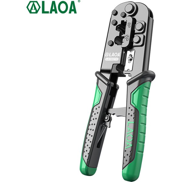 LAOA – pince réseau à cliquet 8P6P, pince à fil d'acier, tête en cristal, pince à presser le fil, ensemble à trois usages, pince à dénuder le fil