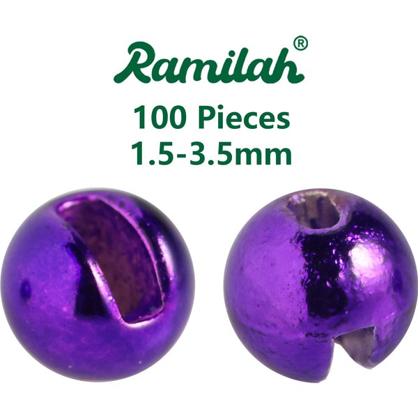 100 pièces 32 couleurs 1.5-3.5mm perles de tungstène à fente pour attacher des mouches