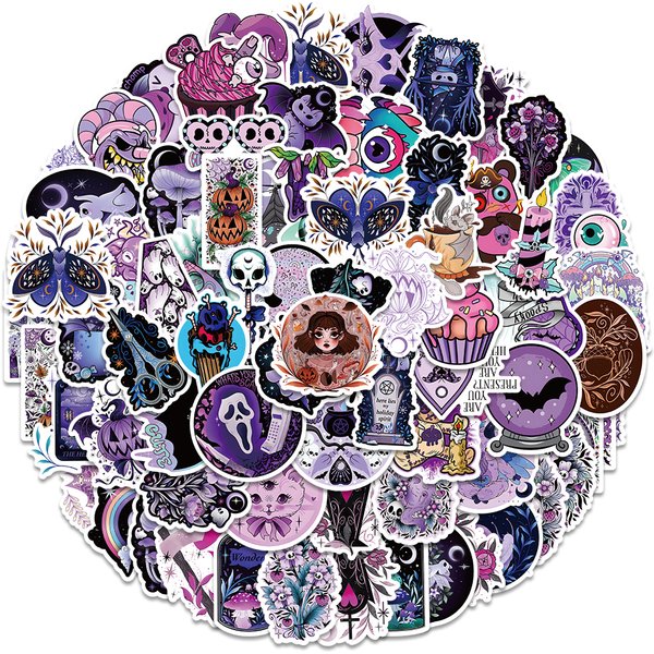 Autocollants en vinyle de dessin animé gothique et maléfique, 50/100 pièces, autocollants mignons de sorcières maléfiques, pour bagages, guitare, réfrigérateur, voiture, Scooter, Halloween