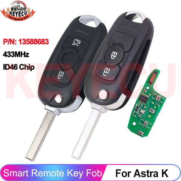 KEYECU P/N: 13588683 433 MHz für Opel Vauxhall Astra K 2015 2016 2017 2018 2019 Fernschlüsselanhänger NCF2951ETT HITAG 2 ID46 Chip