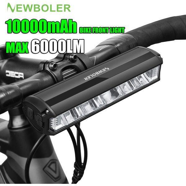 Newboler Fahrrad Licht vorne 10000mah Fahrrad Licht 6000Lumen wasserdichte Taschenlampe USB-Aufladung MTB Rennrad Lampe Zubehör