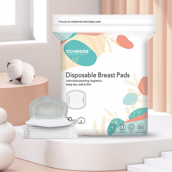 Coussinets d'allaitement jetables respirants anti-débordement, ultra fins, pour mères allaitantes, 30 pièces/sac