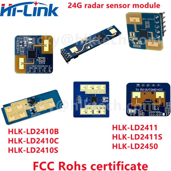 Hi-Link RoHS/FCC/CE 24G HLK-LD2410 LD2410C LD2402 LD2450 LD2401 Smart Home/Hotel Radar-Modul für Menschliche Anwesenheitserkennung