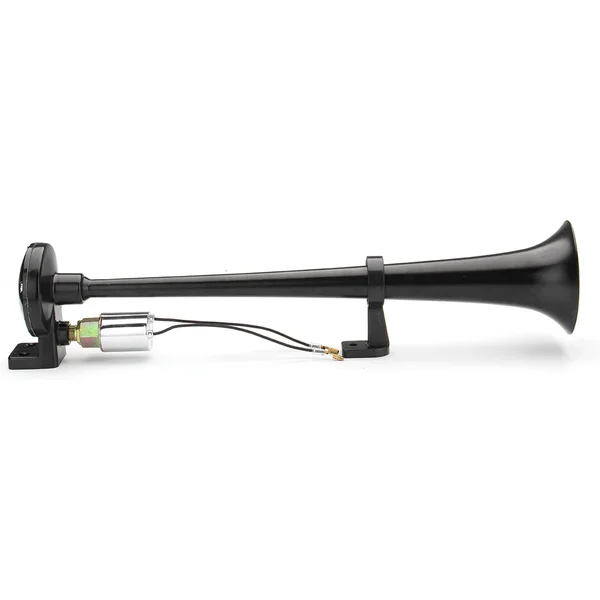 12-24V Car 150dB Signal Air Horn Single Long Tube Black Air Horn Super Loud Single Trumpet Speaker for Boat Train Autombiles