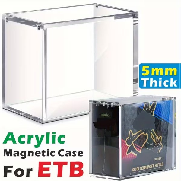 Boîte d'affichage en acrylique pour POKE, booster anti-poussière, vitrine, boîte de Protection ETB, protecteur en plastique Transparent, boîtier en acrylique, livraison directe