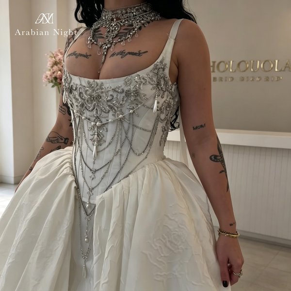 Customized White Beads Satin Glitter Women's Formal Evening Gowns Vintage Celebrity Dresses Semi-Formal Occasions 2026