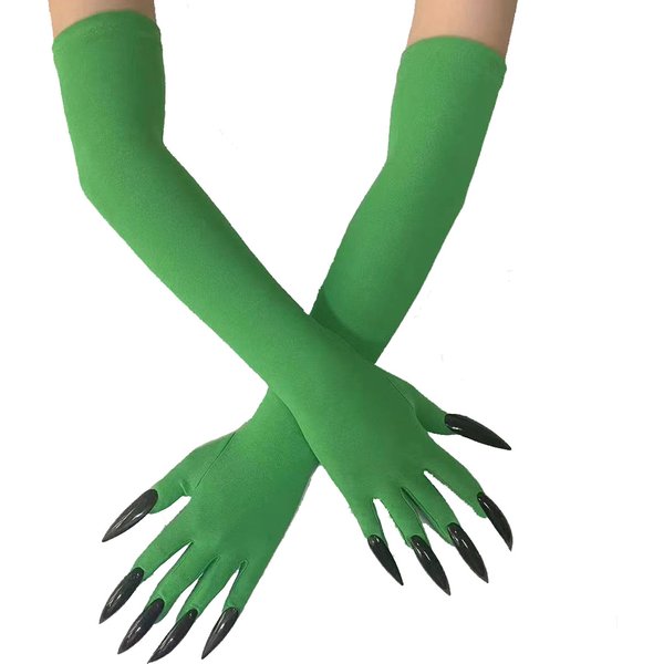 Cool Halloween Gloves Green Ghost Claws Dress Up Gloves Fashion Black Long Nails Cosplay Halloween Funny Gloves C068