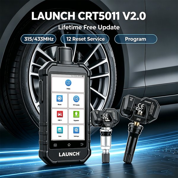 Launch X431 Crt5011 V2.0 Auto-Reifendruck-Diagnosegerät unterstützt TPMS-Systemdiagnose, Sensoraktivierung und Programmierung für 315-MHz- und 433-MHz-Sensoren.