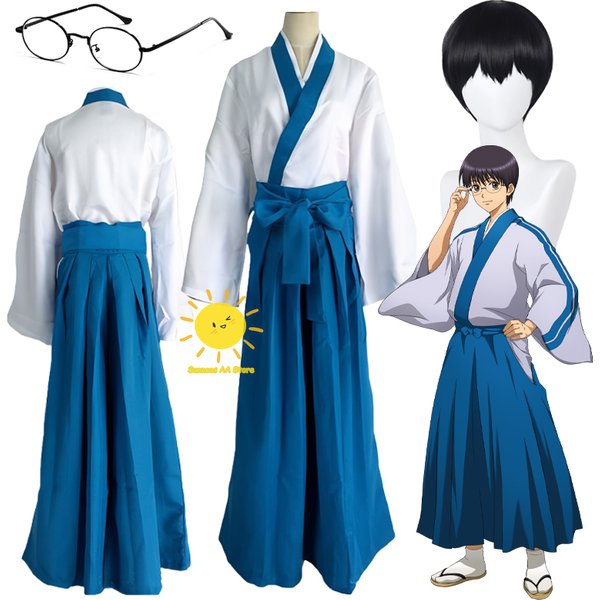 Anime Shimura Shinpachi Cosplay Gintama Cosplay Kostüme Japanischen Stil Anzüge Gläser Shinpachi Halloween Karneval Cos Erwachsene Männer