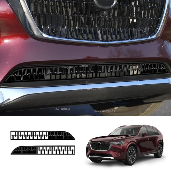 Dla Mazda Cx90 Cx-90 2024 2025 ABS czarny przedni zderzak dolny środkowy siatkowy grill dekoracyjny pokrywa tapicerka naklejka akcesoria