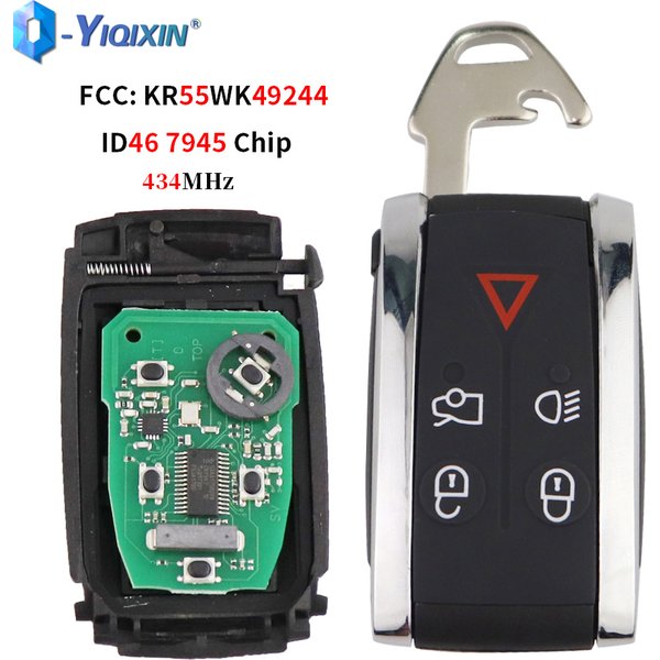 YIQfeast IN-Télécommande intelligente de voiture, sans clé, pour guitXF XK XFR XKR 2009 2010 2011 2012 2013 XJ8 XK8, 434Mhz, puce ID46 PCF7945 vention 55WK49244