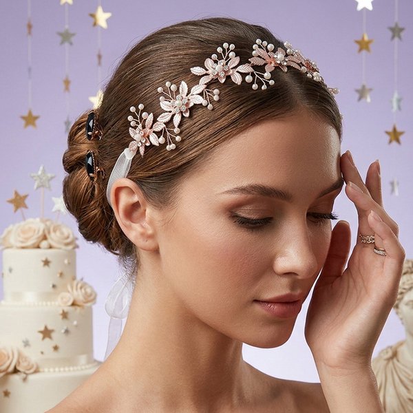 Travail manuel fleur vigne bandeau chapeaux mariée cheveux accessoires mariage tête bijoux coiffures pour petite amie mariée casque