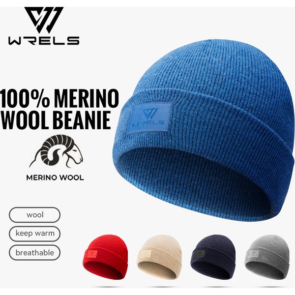 WRELS 100% Merinowolle Leichte Mütze Unisex-Mütze Herbst Winter Wollmischungen Outdoor Warme Alltagsmützen Gorro Skimützen