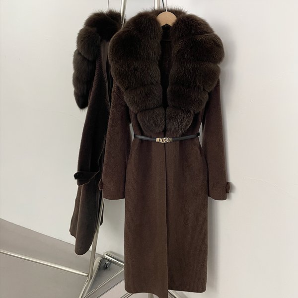 Strickwaren Strickjacke für Frauen Stricken Natürliche Pelzmantel Kleidung für Frau Echtpelzmantel Wolle & Mischungen Mäntel Strickjacke Mujer