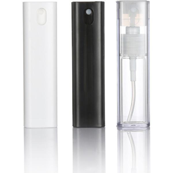 3 x 10ml Refillable Square Plastic Disinfectant Mist Sprayer Bottle 10cc 1/3oz White Black Clear Perfume Atomizer Container