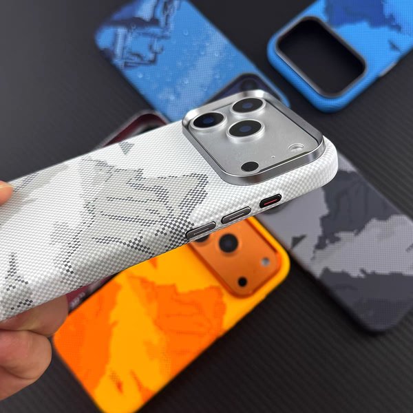 Carbonfaser-Textur Magnetische Hülle für iPhone 17 Pro Max 17pro Air Ultradünne Legierungslinse Kabelloses Laden für MagSafe Harte PC-Hülle