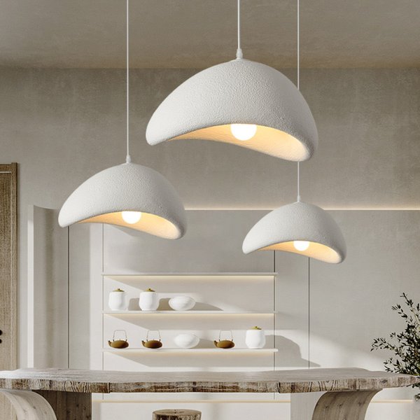Nordycka lampa wisząca LED w stylu Wabi Sabi E27, prosty żyrandol, lampa wisząca na sznurku do jadalni, restauracji, oprawy oświetleniowe.