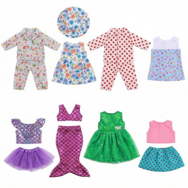 Puppen-Babykleidung, Frühlingskleid, tägliches Outfit, passend für 18-Zoll-Amerikanische Puppen und 43-cm-Babypuppen, OG-Mädchenspielzeug, Festivalgeschenke