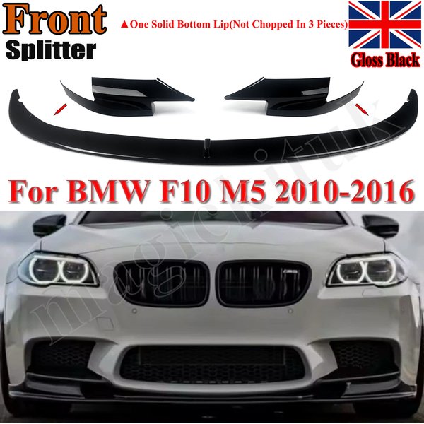 Frontspoiler für BMW F10 5er Serie M5 Nur Limousine 2011 2012 2013 2014 2015 2016 Frontsplitter Stoßstangenlippe Hochglanz Schwarz M Performance