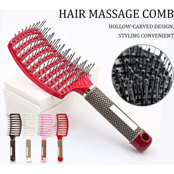 Haar Kopfhaut Massage Kamm Nylon Haarbürste Anti-Statische Nass Lockige Entwirren Haar Bürste Mädchen Salon Friseur Styling Pinsel Werkzeug