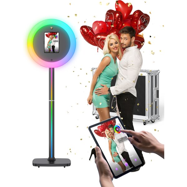Ipad Photo Booth Maschine für Partys und Veranstaltungen mit RGB-Ringlicht Tragbare Photobooth-Maschinen APP-Steuerung Photo Booth-Maschine