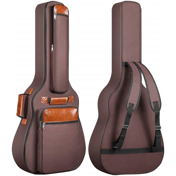 Torba na gitarę akustyczną 41 cali zagęszczony wodoodporny nylon Oxford podwójne paski wyściełany bawełną futerał na gitarę plecak koncertowy