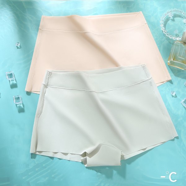 Pantalons courts de sécurité sans couture pour femmes, culottes en Nylon, taille moyenne, pour filles, Boxer pour garçons, sous-vêtements féminins Cool en soie glacée