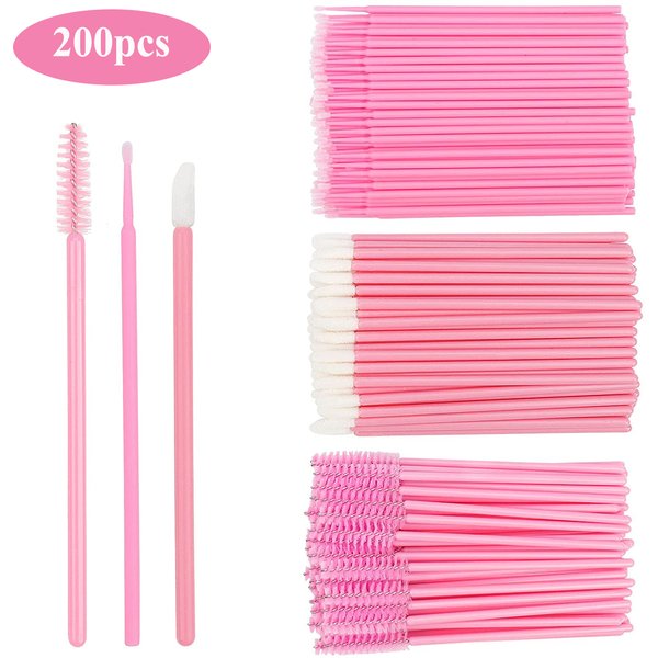 Ensemble de pinceaux jetables, baguettes de Mascara, pinceaux à lèvres, applicateur de microbrosse, écouvillon pour Extension de cils, outils de maquillage des sourcils, 200 pièces