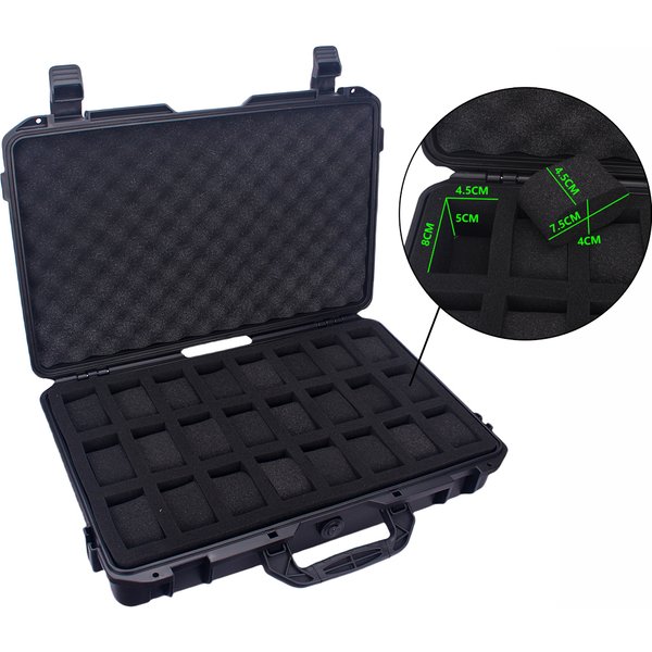 Boîtier de montre en plastique à 24 fentes, boîtier de montre étanche Portable, utilisé pour stocker la boîte à outils de montres