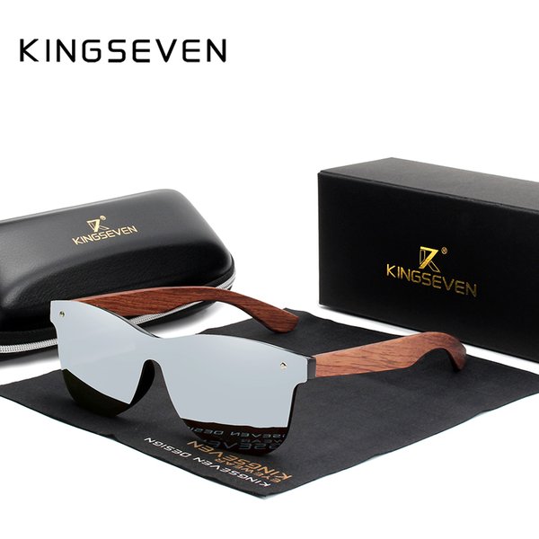 KINGSEVEN-Lunettes de soleil polarisées en bois naturel pour hommes, lunettes de soleil à la mode originales